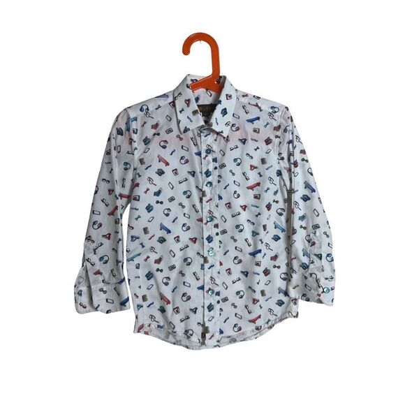 LEON Boys Long Sleeve Bernard Button Down Shirt Size 4Y - Picture 1 of 5